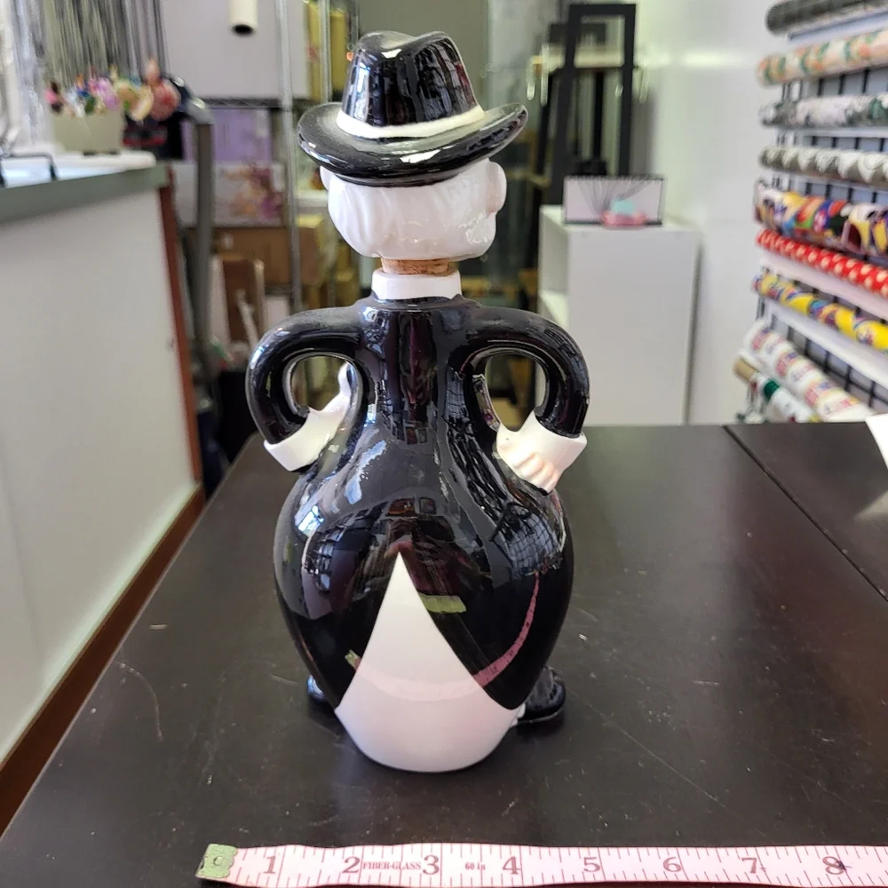 Man shaped bourbon decanter ceramic with cork